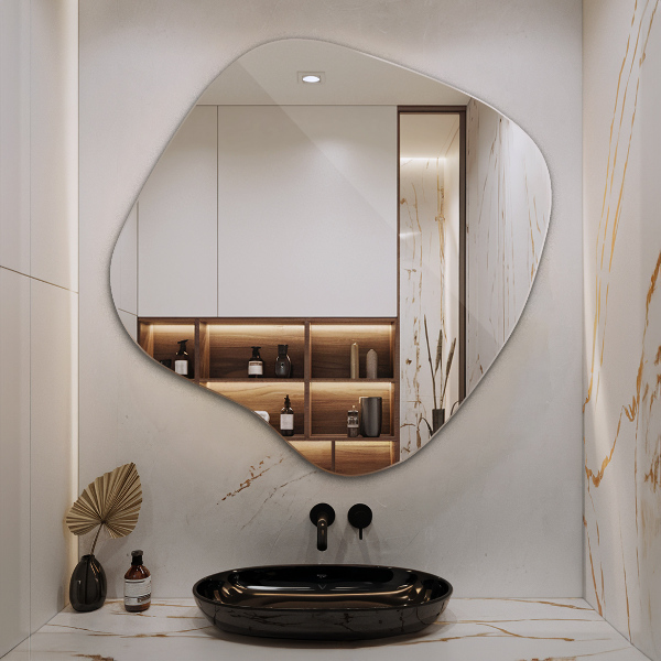 Asymmetrischer klecksform Spiegel original 48x48 cm