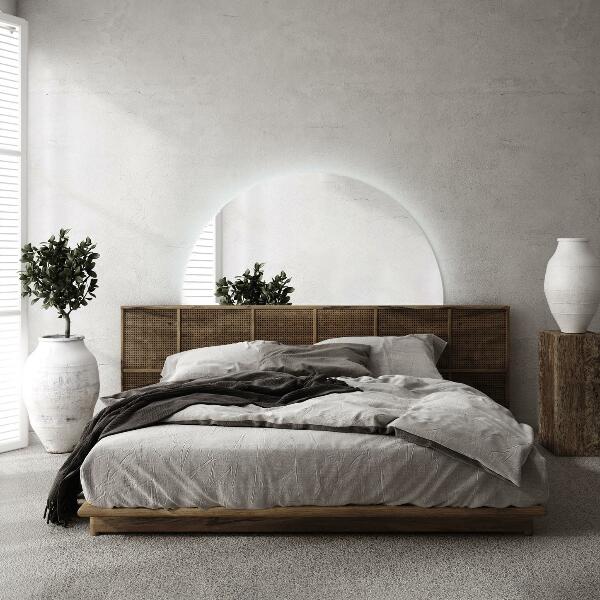 Modern halbrunder led spiegel 40x80 cm