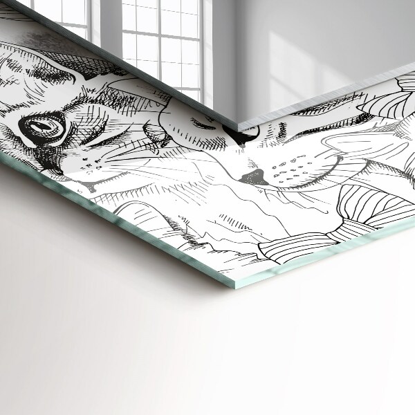 Spiegel mit motivdruck Katzen mit Fliege