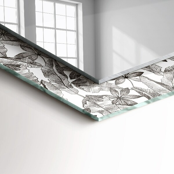 Spiegel mit motivdruck Blätter und Blumen