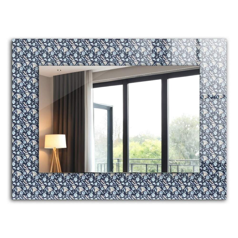 Spiegel ornament Blaues florales Muster