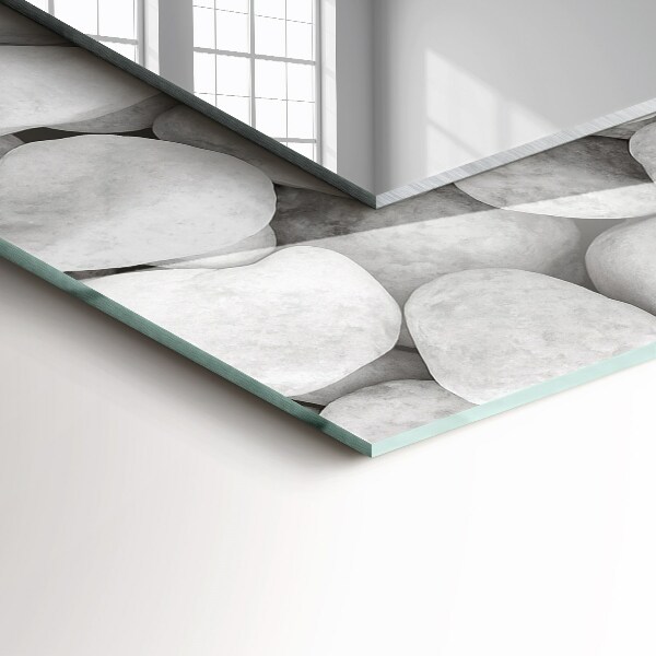 Bedruckte spiegel Weiße glatte Steine