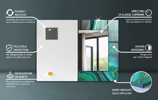 Spiegel mit zierrahmen Abstraktes Marmormuster