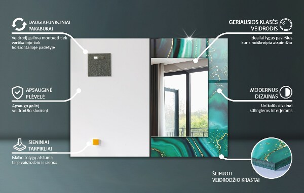 Bedruckte spiegel Abstraktes geometrisches Mosaik
