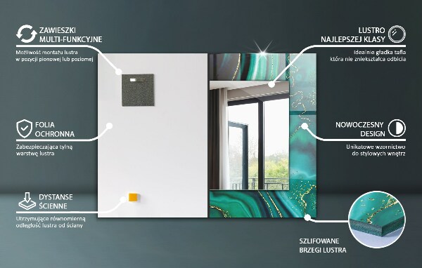 Bedruckte spiegel Abstraktes geometrisches Mosaik