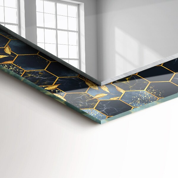 Spiegel mit motivdruck Sechseckige Blätter