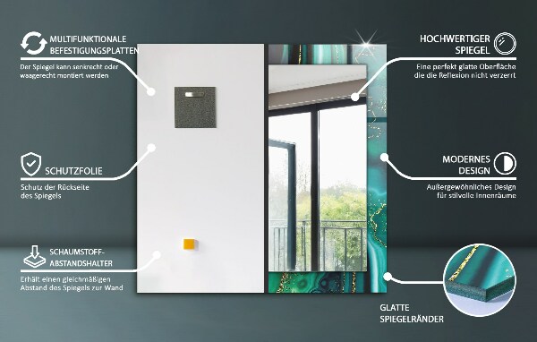 Spiegel mit aufdruck Betonwand-Textur