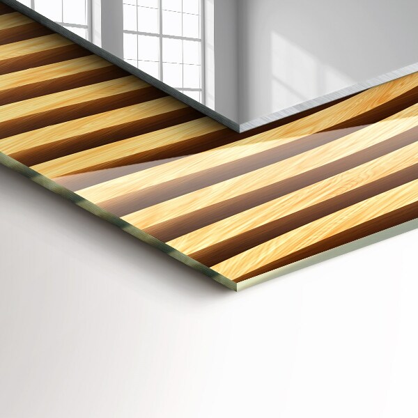 Spiegel mit aufdruck Wellen aus Holz