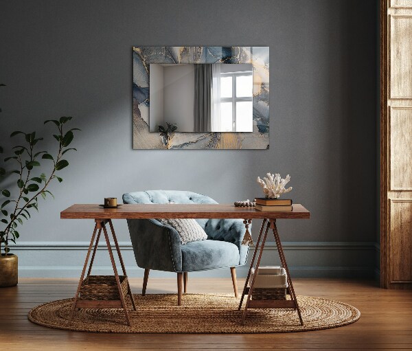 Spiegel mit zierrahmen Abstrakte Kunst blau