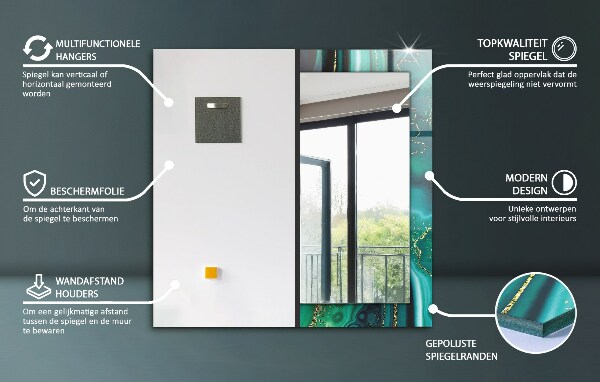 Spiegel mit ornamenten Rissige Betonwand