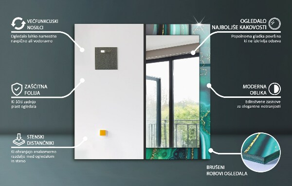 Dekorative spiegel Pastellfarbene Pflanzen