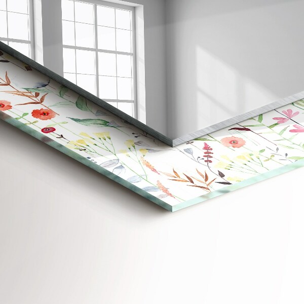 Bedruckter spiegel Florales Aquarellmuster