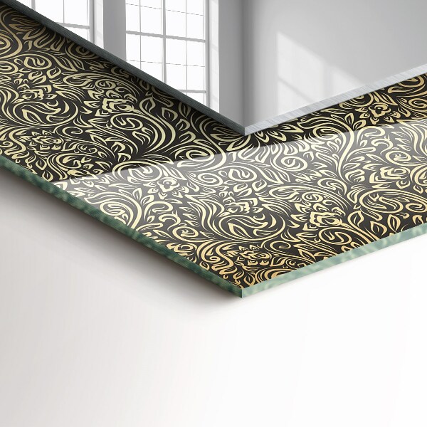 Bedruckter spiegel Goldenes ornamentales Muster