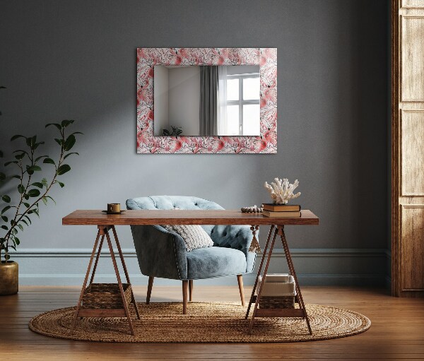 Spiegel mit ornamenten Rosa Flamingos