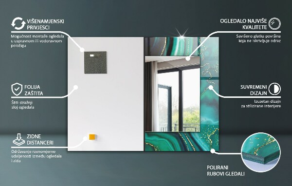 Bedruckter spiegel Bunte geometrische Muster