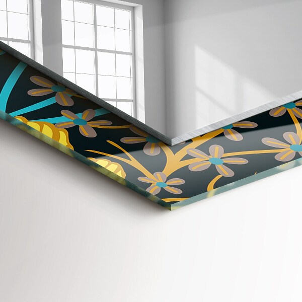 Spiegel mit ornamenten Blumen-Blatt-Muster