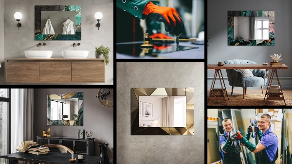 Spiegel ornamente Goldene geometrische Muster