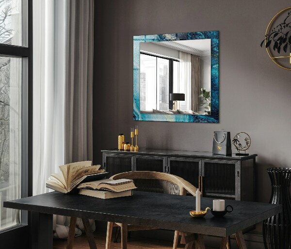 Spiegel mit zierrahmen Abstrakte blaue Kunst