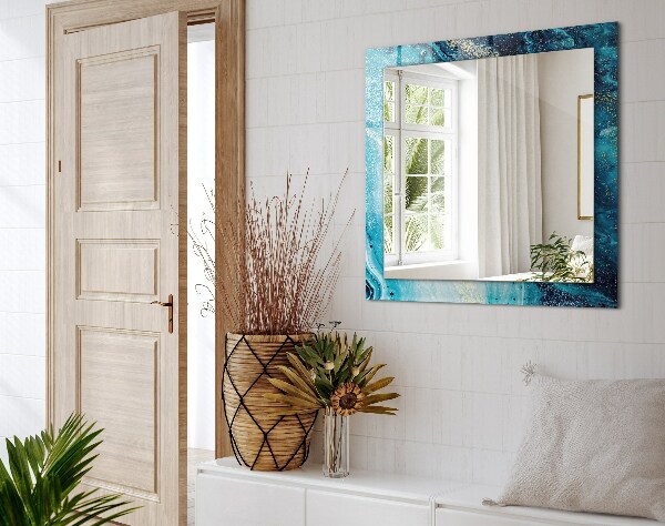 Spiegel mit zierrahmen Abstrakte blaue Kunst