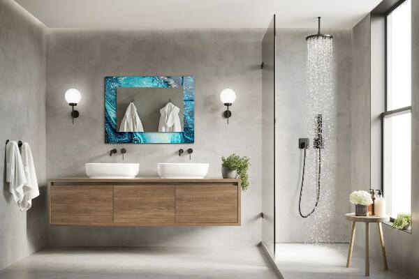 Spiegel mit zierrahmen Abstrakte blaue Kunst