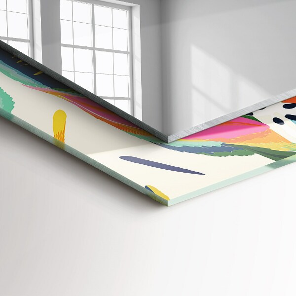 Spiegel mit ornamenten Buntes Blattmuster