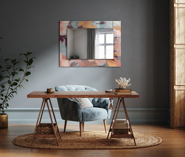 Bedruckte spiegel Blumen pastellfarbene Blätter