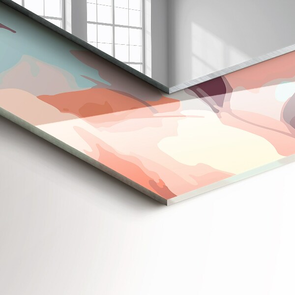 Bedruckte spiegel Blumen pastellfarbene Blätter