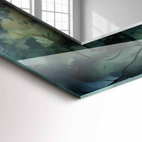 Spiegel mit aufdruck Wald im Nebel