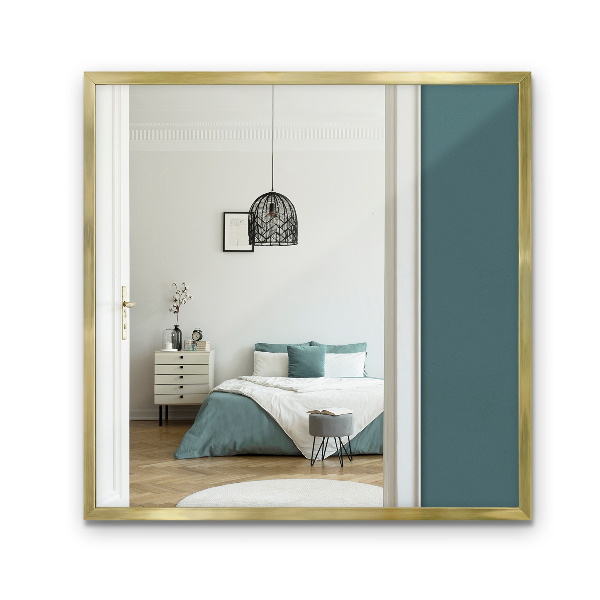 Schlichter quadratischer Wandspiegel in Gold 50x50 cm
