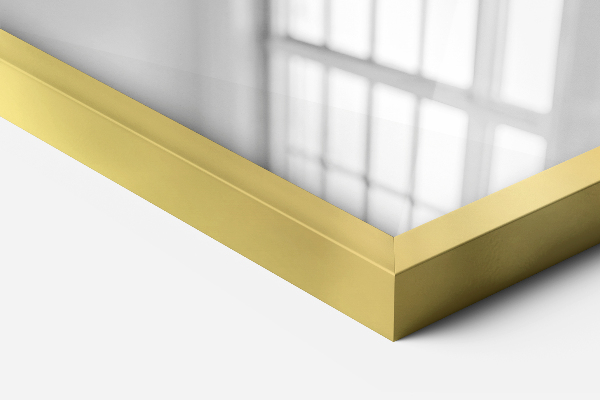 Schlichter quadratischer Wandspiegel in Gold 50x50 cm