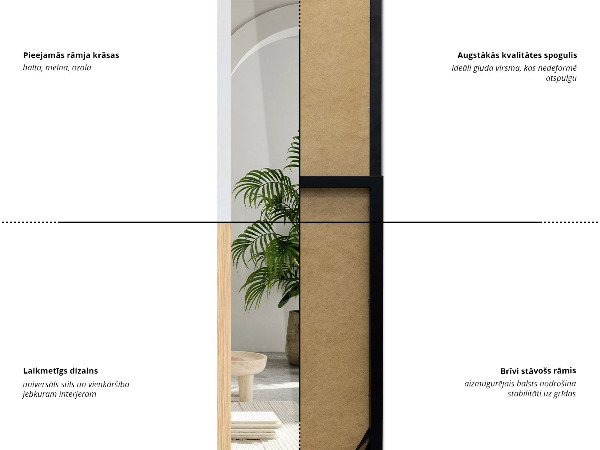 Standspiegel weiß 36x156 cm