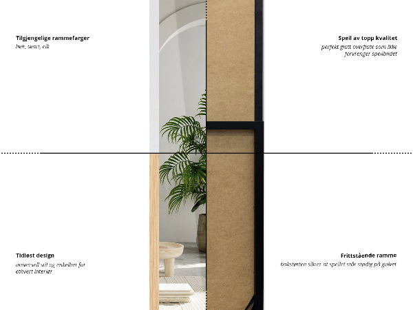 Standspiegel weiß 36x156 cm