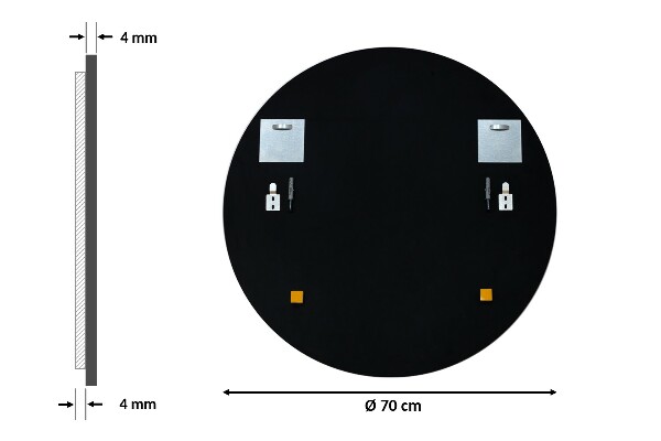 Spiegel runde schwarz rahmen fi 70 cm