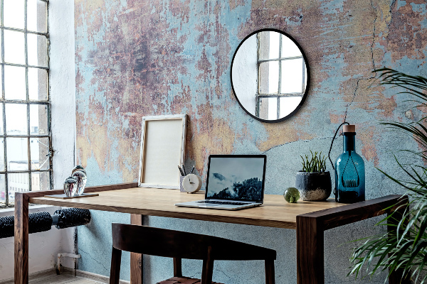 Wandspiegel schlafzimmer runder schwarz rahmen fi 80 cm