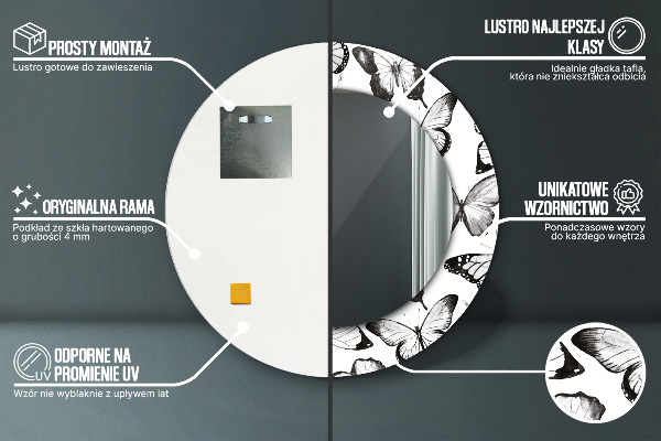Runder spiegel aufdruck Schmetterling