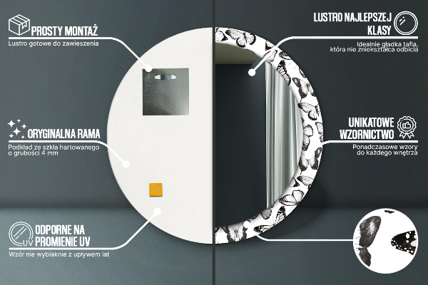 Runder spiegel aufdruck Schmetterling