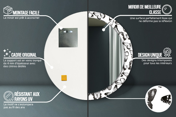 Runder spiegel aufdruck Schmetterling