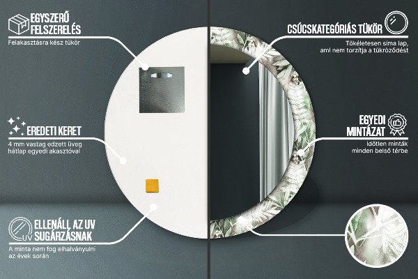 Runder spiegel aufdruck Aquarellblätter