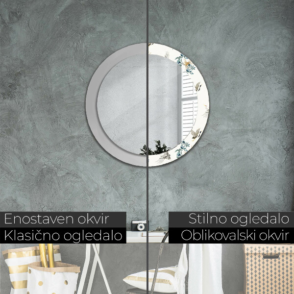 Runder spiegel aufdruck Chinoserien