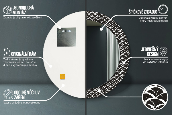 Runder spiegel mit dekoration Orientalische Skalen