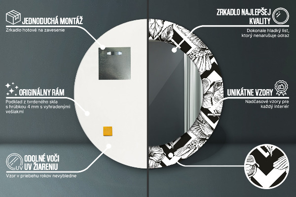 Runder spiegel aufdruck Kolibri