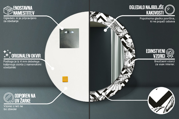 Runder spiegel aufdruck Kolibri