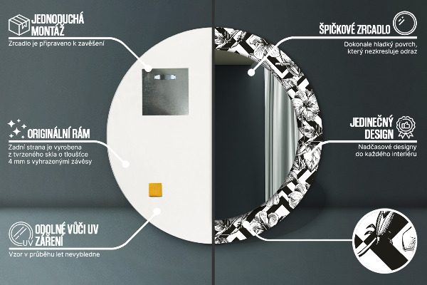 Runder spiegel aufdruck Kolibri