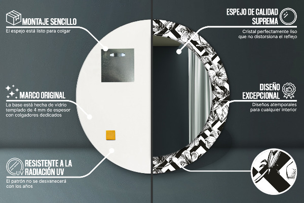 Runder spiegel aufdruck Kolibri