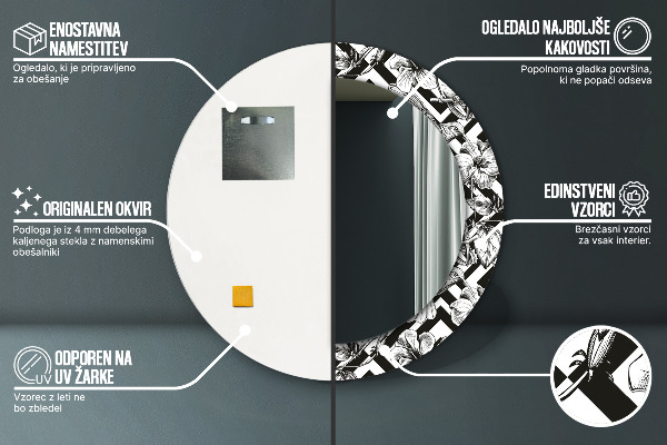 Runder spiegel aufdruck Kolibri