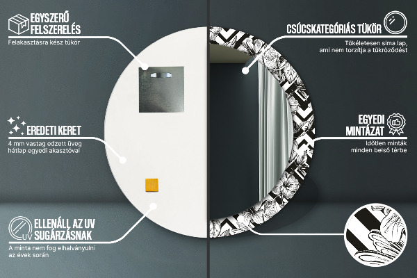 Runder spiegel aufdruck Kolibri