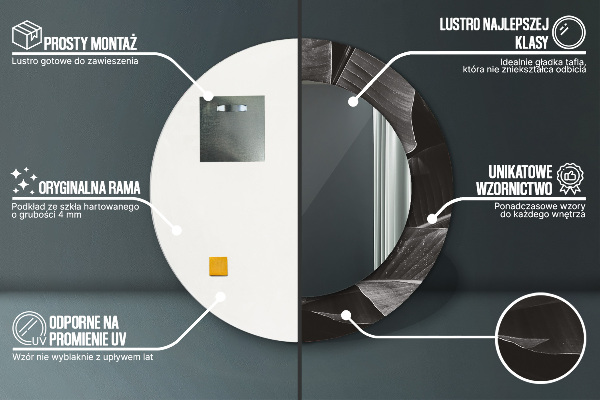 Runder spiegel mit dekoration Tropische Palmen