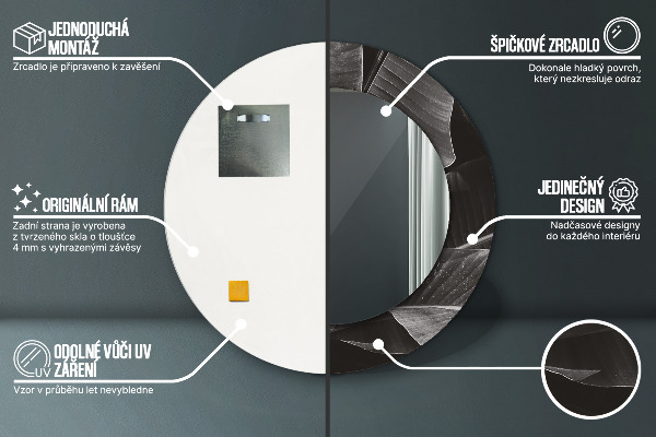 Runder spiegel mit dekoration Tropische Palmen
