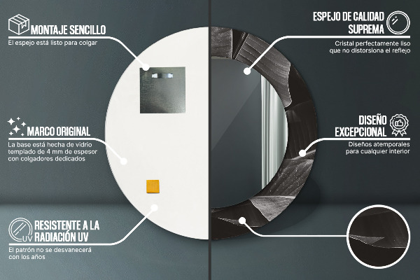 Runder spiegel mit dekoration Tropische Palmen