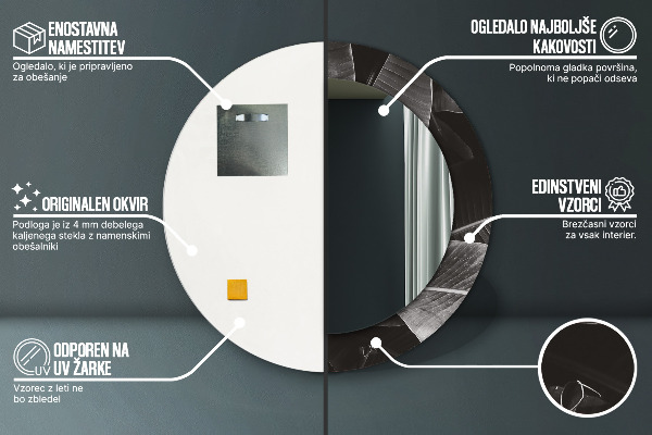 Runder spiegel mit dekoration Tropische Palmen